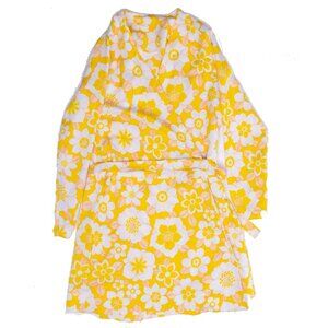 Lily Pulitzer style 70's Vintage Floral Wrap Dress- Size S/M